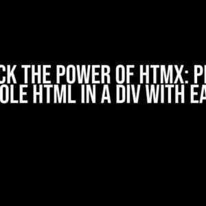 Unlock the Power of HTMX: Places Whole HTML in a Div with Ease!